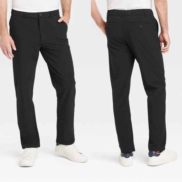 Medium - Mens Relaxed Travel Trousers - Goodfellow Co - Black - Picture 1 of 7